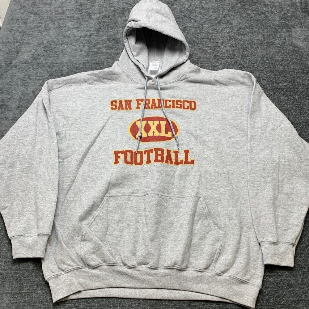 VTG San Francisco Hoodie 2XL Gray Gildan Heavy Blend Football Cotton